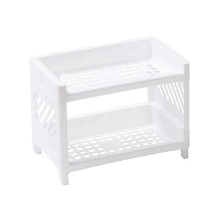 eprolo minimalist desktop double-layer storage rack for organizing stationery and household items on a clean, modern surface
