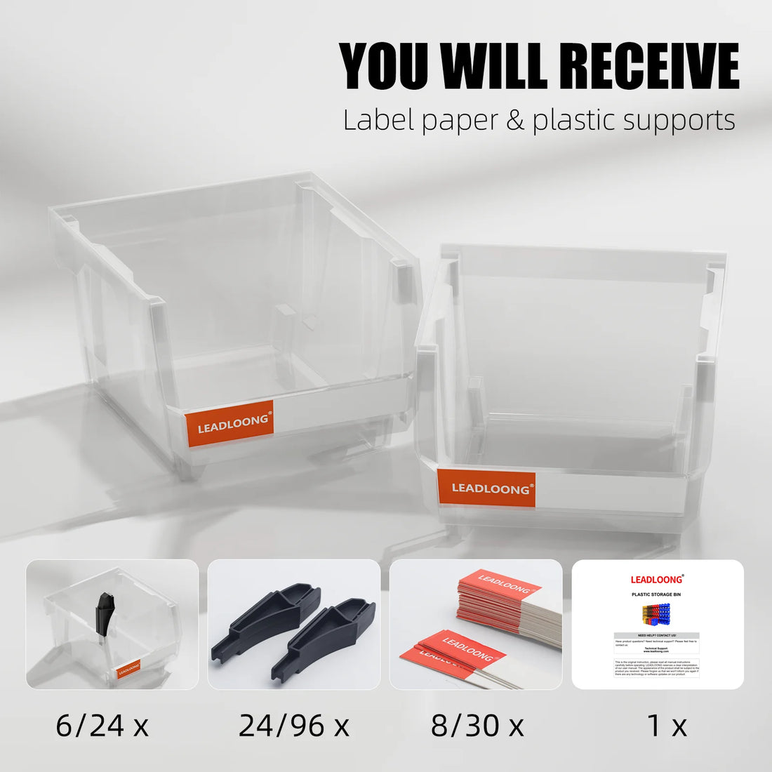Transparent Parts Bin 6/24pcs 13.5x10.5x7.6cm/5x4*3inch Classified Storage Box