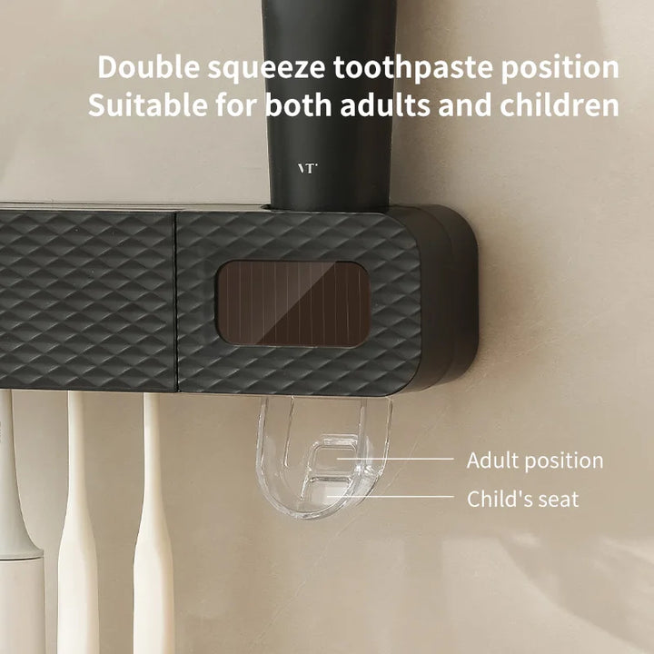 smart toothbrush rack wall mounted 3-slot toothbrush intelligent drying rack