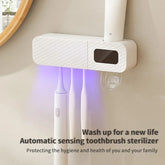 Wall-mounted eprolo smart toothbrush rack with three slots, featuring an intelligent drying system for toothbrush storage.