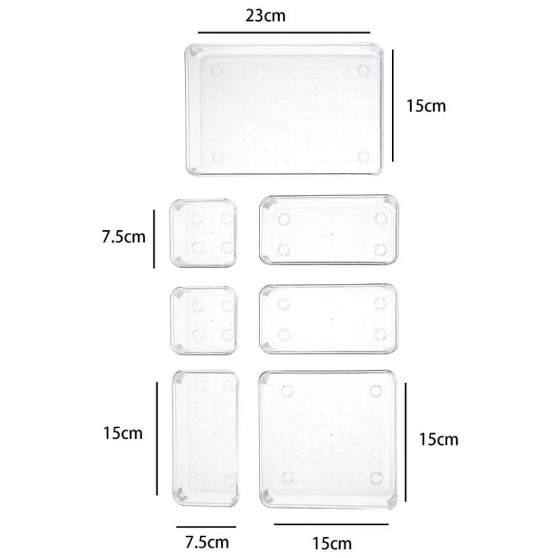 7PCS/Set Desk Drawer Organizers Set Plastic Bathroom Storage