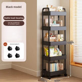 eprolo multifunctional storage cart with open shelves for books, kitchen organization, and display, featuring a sleek, versatile design.