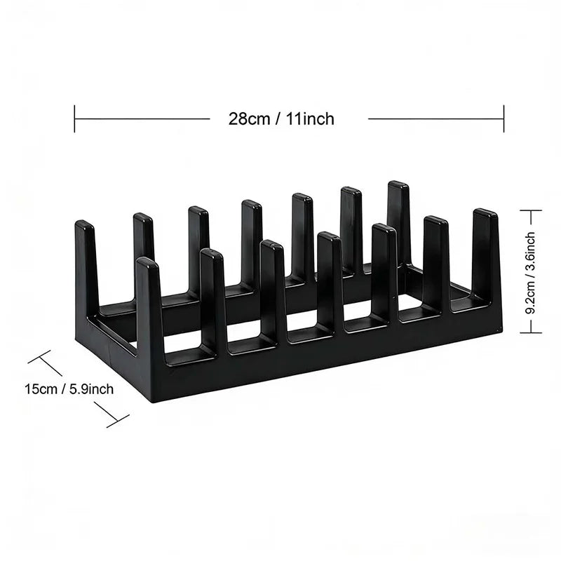 Multifunctional Pot Lid & Dish Rack - Plastic Kitchen Organizer, Storage Holder