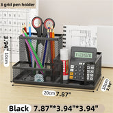 Creative metal desk stationery organizer with compartments for pens, pencils, and files, ideal for office or home use.