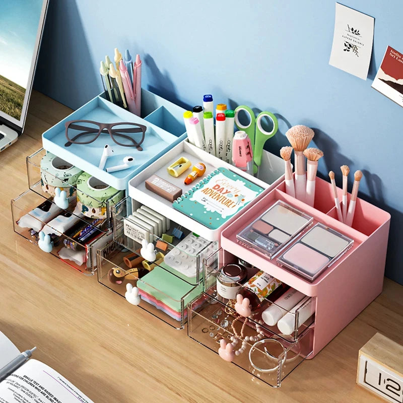 Small desktop organizer with drawers,office desktop storage box