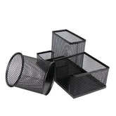 Creative metal desk stationery organizer with pen holder and file storage rack, ideal for office or study organization.