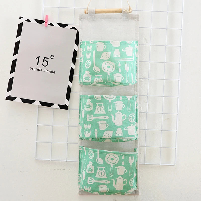 Dormitory Wall Hanging Storage Home Hanging Three-Pocket Storage Bag