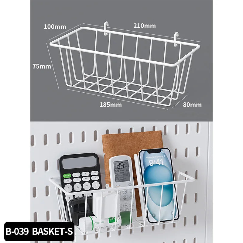 Home & Office Desktop Pegboard: Height-Adjustable Standing Storage Rack