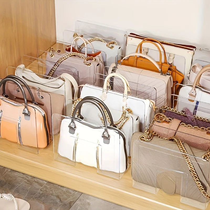 1pcs Handbag and wallet storage rack - transparent plastic bag storage partition