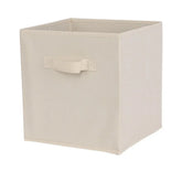 Eprolo cube non-woven fabric storage bin, collapsible storage box for home organization and supplies in beige.