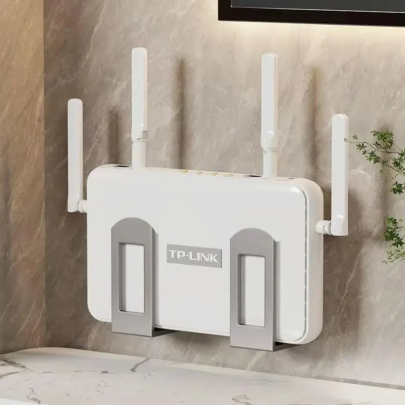 Wall-Mounted Router Set-Top Box Organizer with Adjustable Devices Storage
