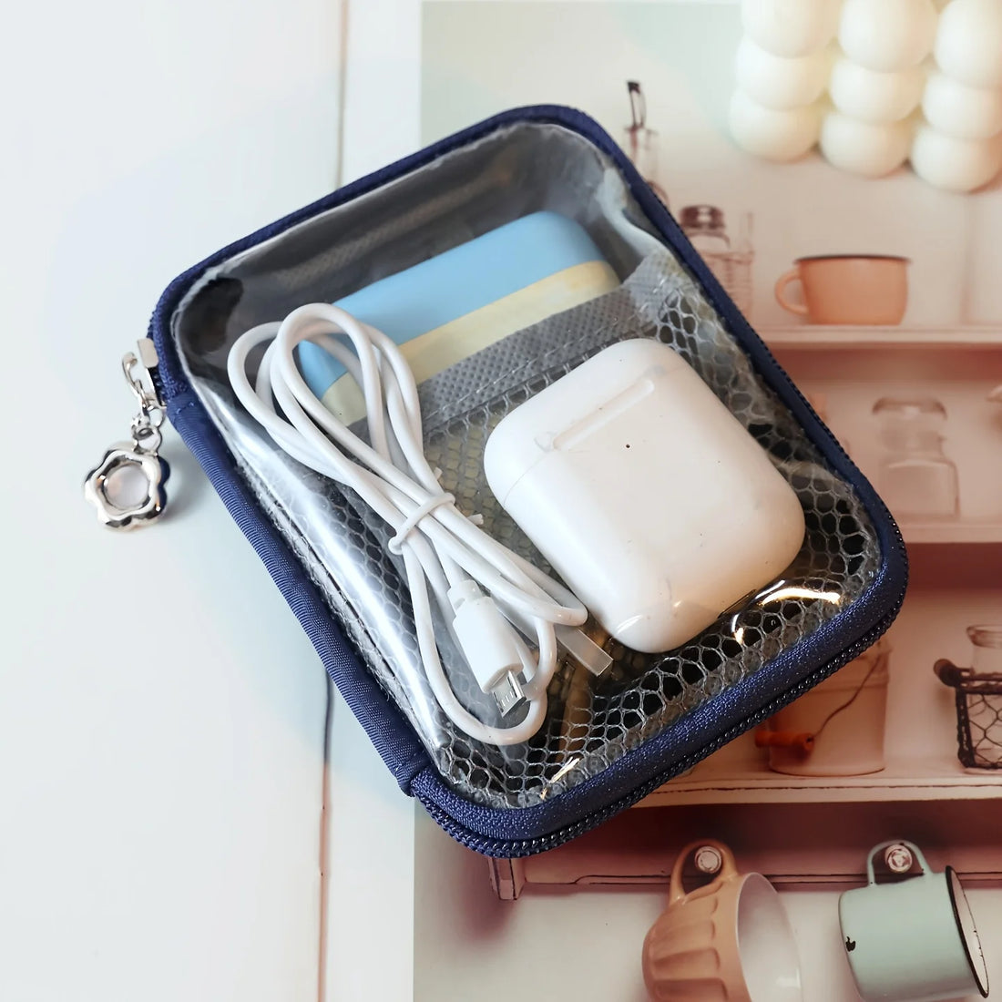 PVC Clear Desktop Storage Bag Waterproof Large Capacity