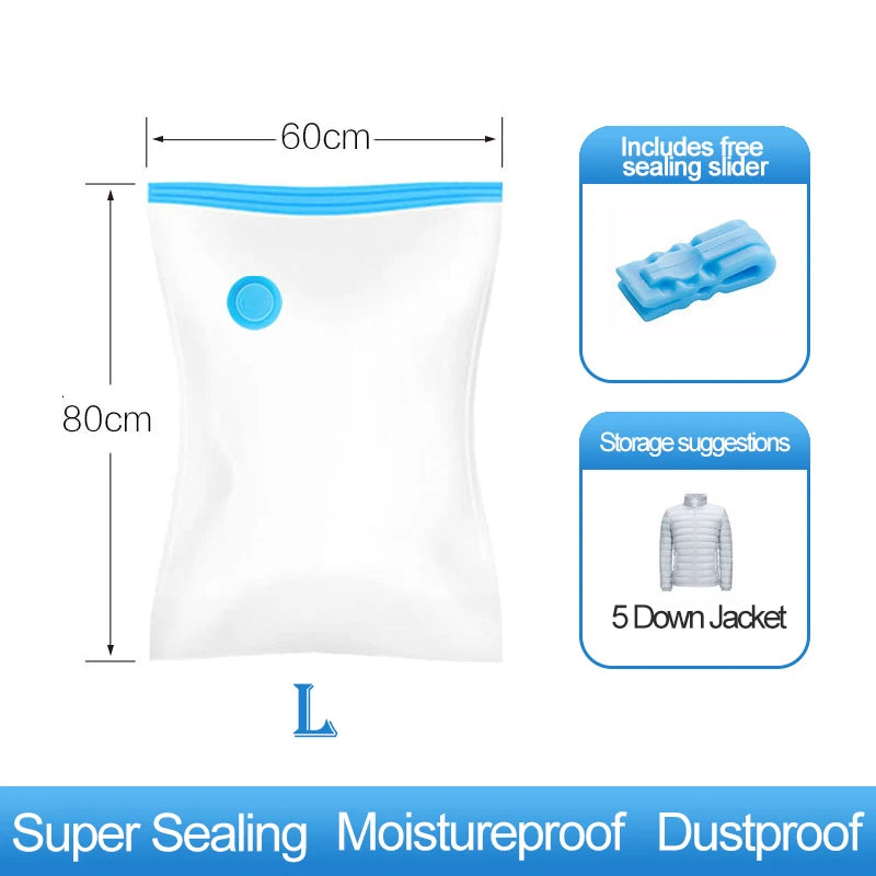 Reusable Compression Empty Bag Sealer Clothes Travel Packing Organizer