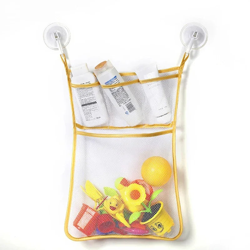 Baby Shower Toy Cute Duck Frog Net Toy Storage Bag Strong Suction Cup