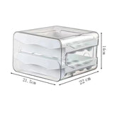 Eprolo 2-layer plastic egg storage box for refrigerator, compact kitchen drawer organizer for fresh eggs.