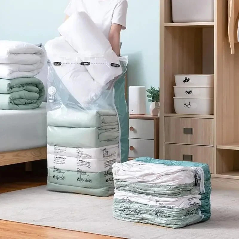1pc No Need Pump Vacuum Bags Large Plastic Storage Bags