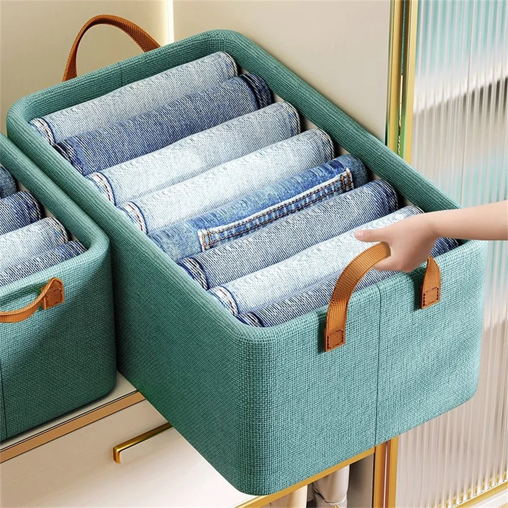 eprolo collapsible clothing organizer for bedroom wardrobe, features multiple compartments for clothes and accessories.