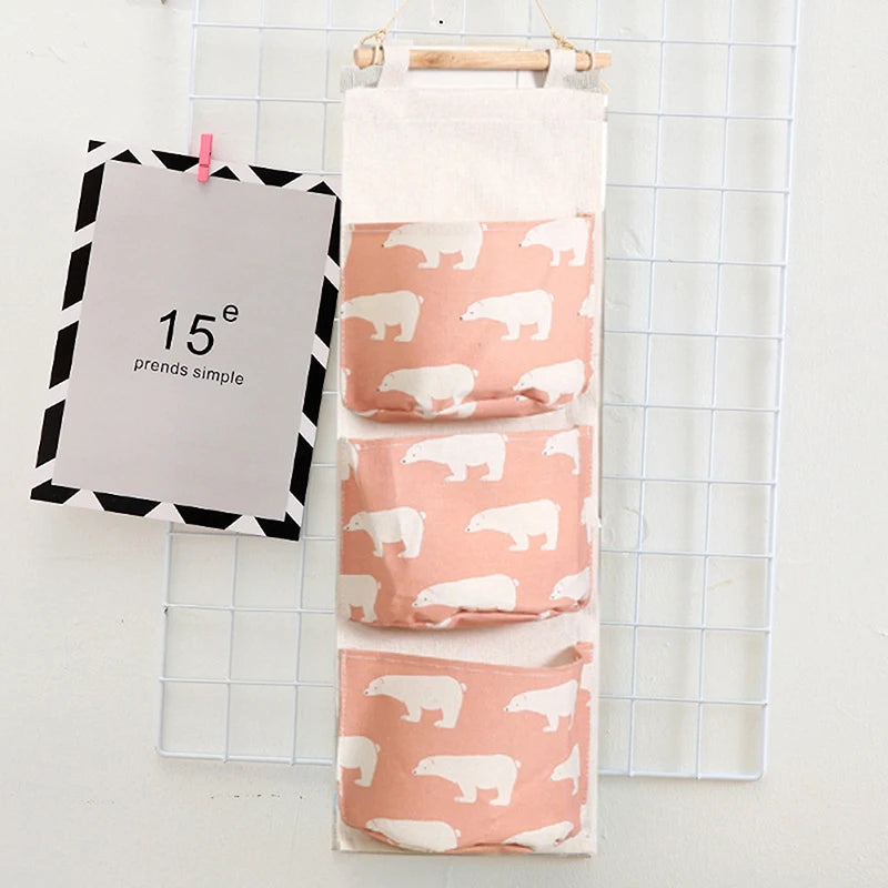 Dormitory Wall Hanging Storage Home Hanging Three-Pocket Storage Bag