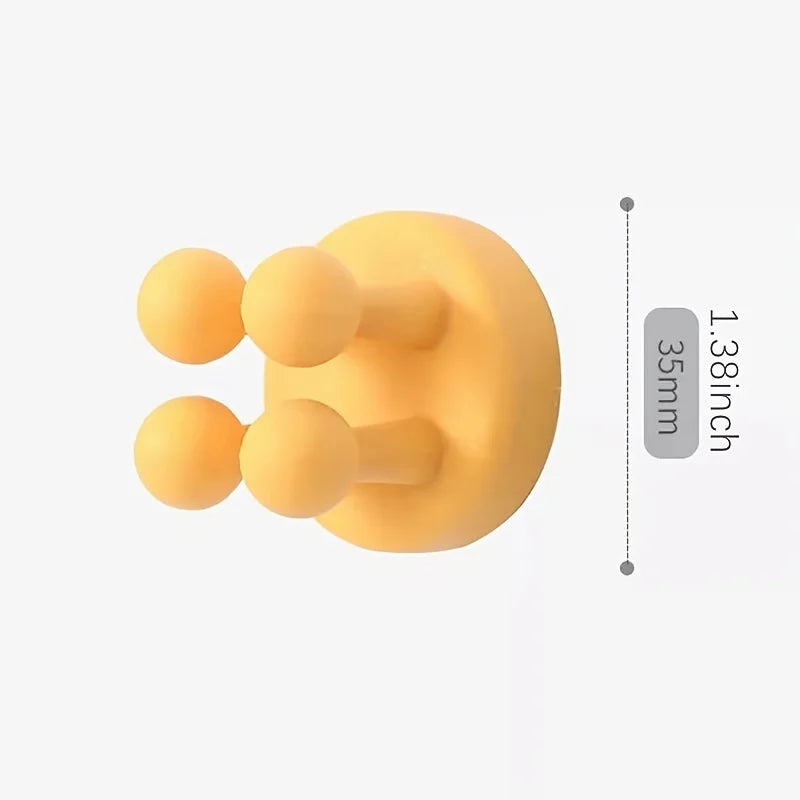 3pcs Adhesive Silicone Toothbrush Holders Wall Mounted Hanging Organization