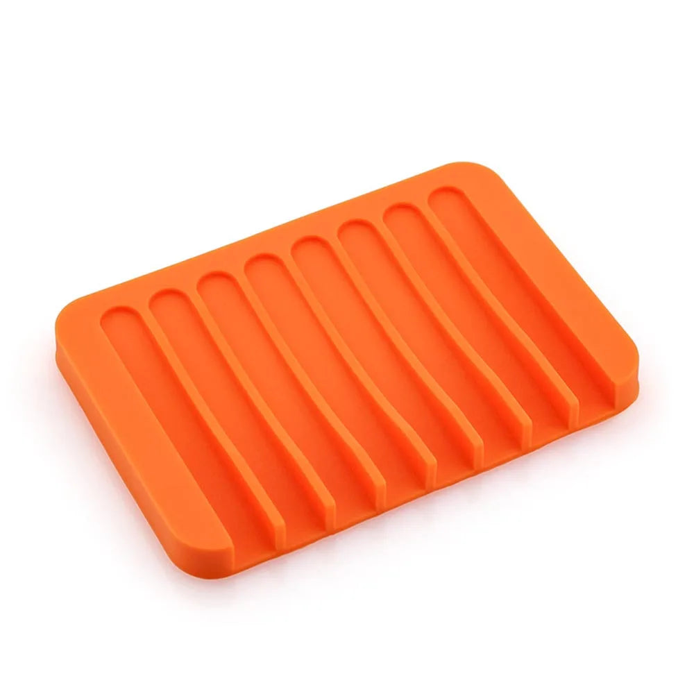 1PCS Free Punch Soap Box Silicone Draining Soap Holder