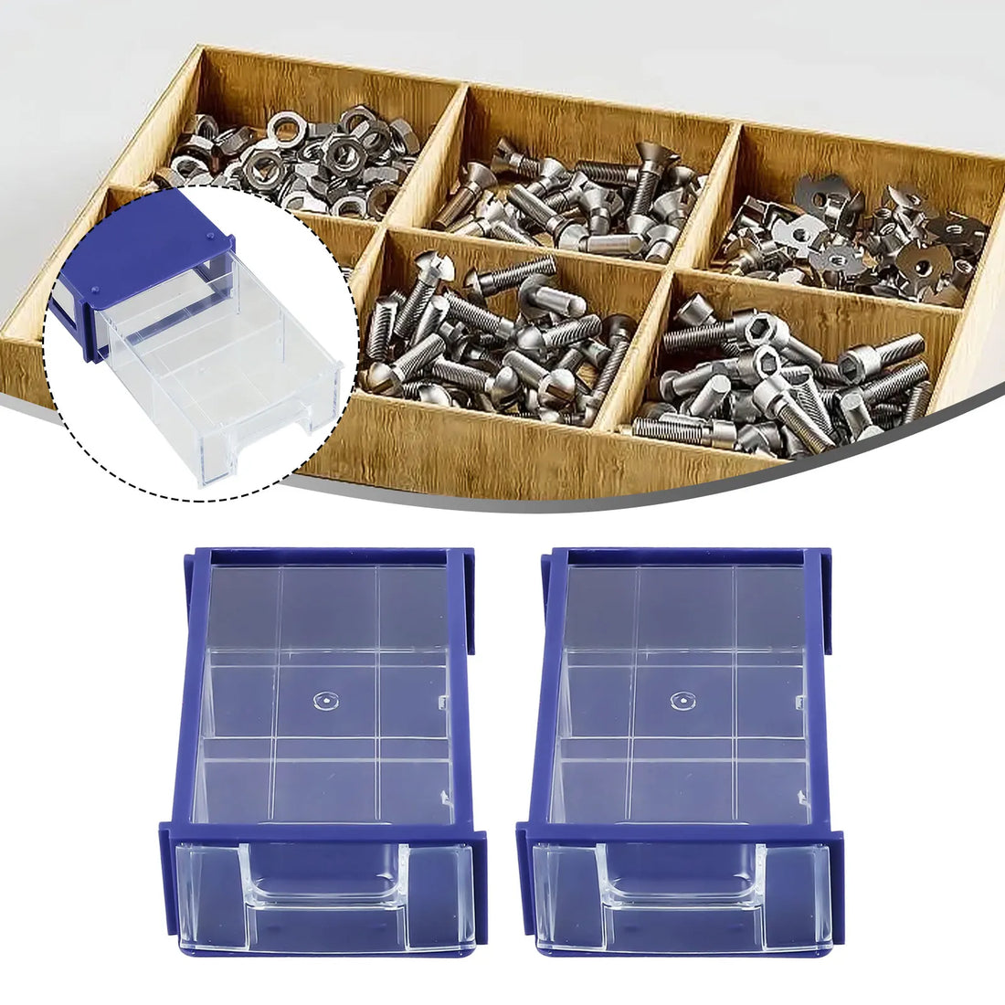 Stackable Plastic Hardware Parts Storage Boxes Component Screws Toolbox