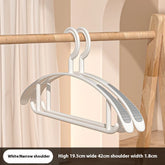 Eprolo upgraded thickened wide shoulder non-slip seamless clothes hanger hanging neatly in closet.
