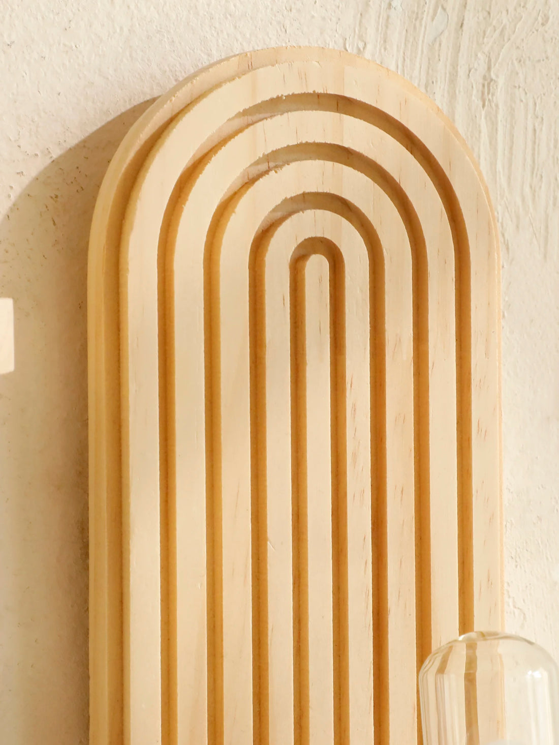 1Pc Boho Style Wooden Wall Shelves - Geometric Wall Mounted Shelves