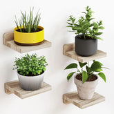 Set of four small wooden floating wall shelves, 5-inch display shelves by eprolo, perfect for organizing or showcasing items.