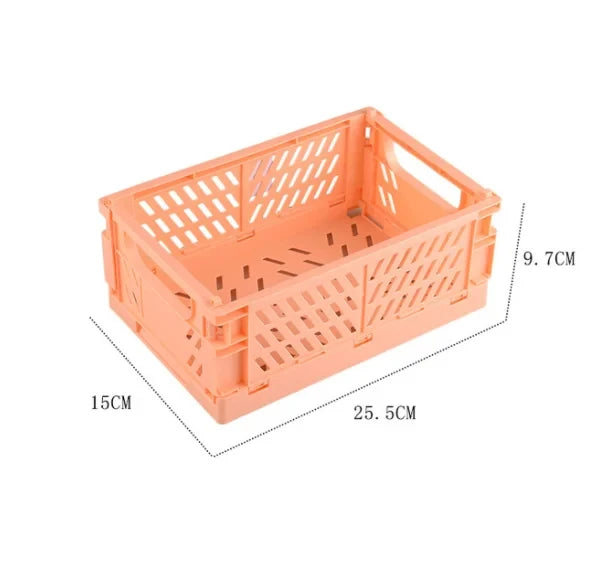 Foldable Storage Box with Handles Collapsible Crate Organization