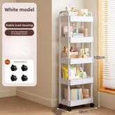 Eprolo multifunctional storage cart with open shelves for books, kitchen organizer, and display, featuring a sturdy metal frame and multiple tiers.