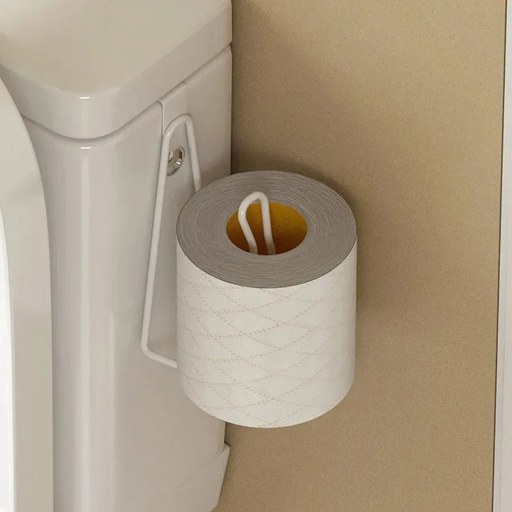 Stainless Steel Wall-Mounted Toilet Paper Holder - No Drill Space-Saving Design