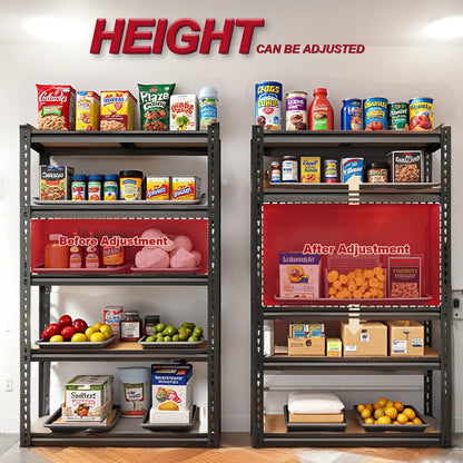 Heavy-duty eprolo 72-inch garage shelving with storage shelves, 2000LBS capacity, black metal construction for garage organization