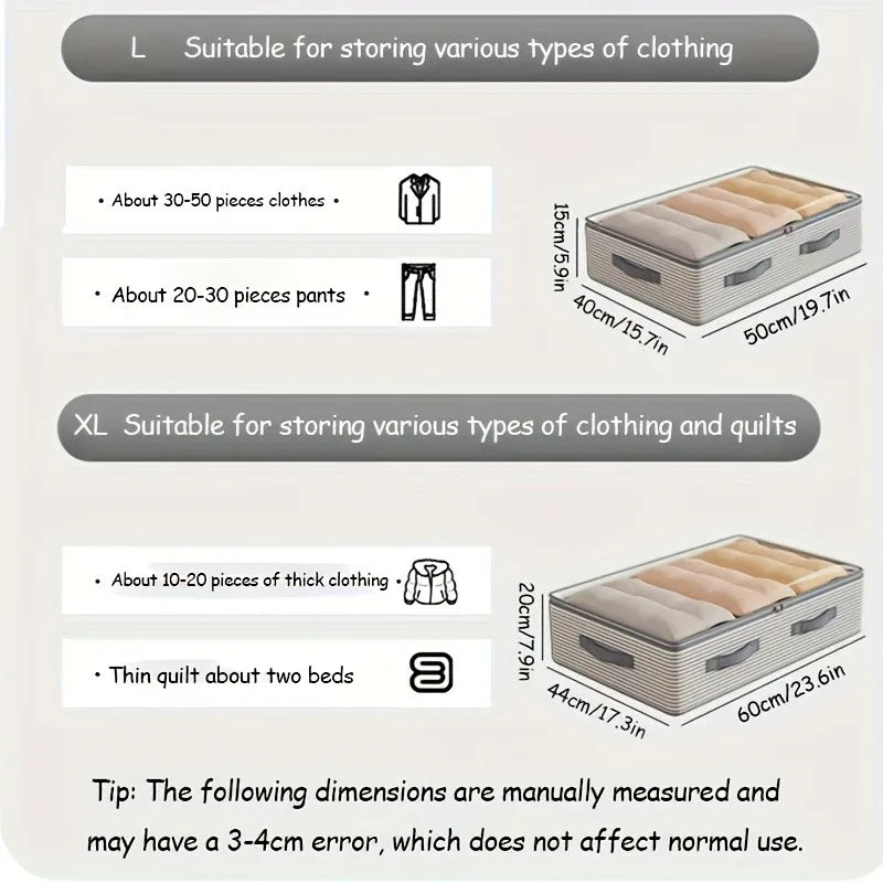 Large Storage Bag -Heavy-Duty Non-Woven FabricMulti-Layer Clothing Organizer