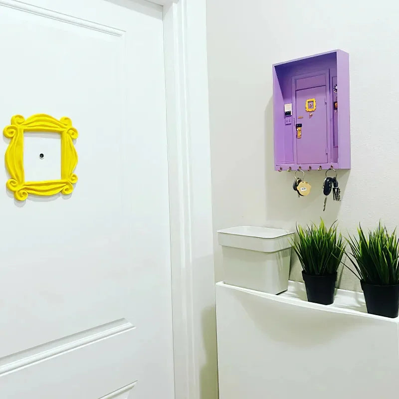 Purple Door Friends Key Holder Wood Box Hanging Key Wooden Hanger