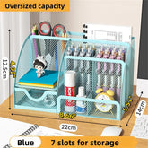 Creative metal desk stationery organizer by eprolo with pen holder and file storage for office or home use