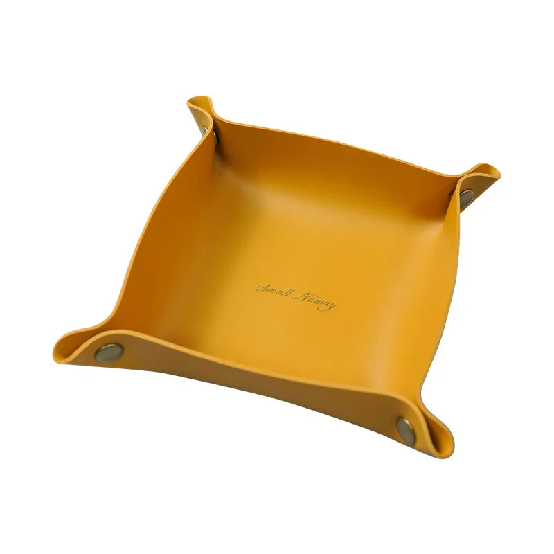 Nordic Style Leather Storage Tray Desktop Organizer Home Decoration