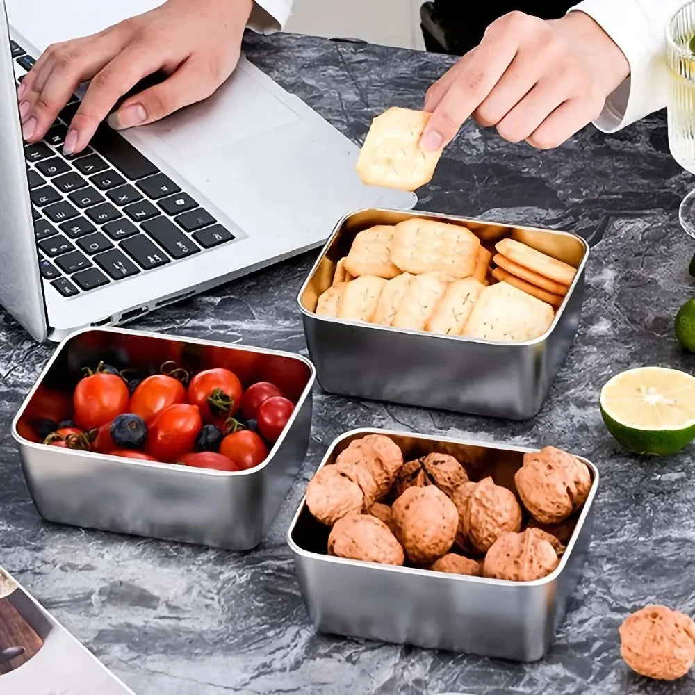 Stainless Steel Food Containers Set - Leakproof & Stackable Dishwasher Safe