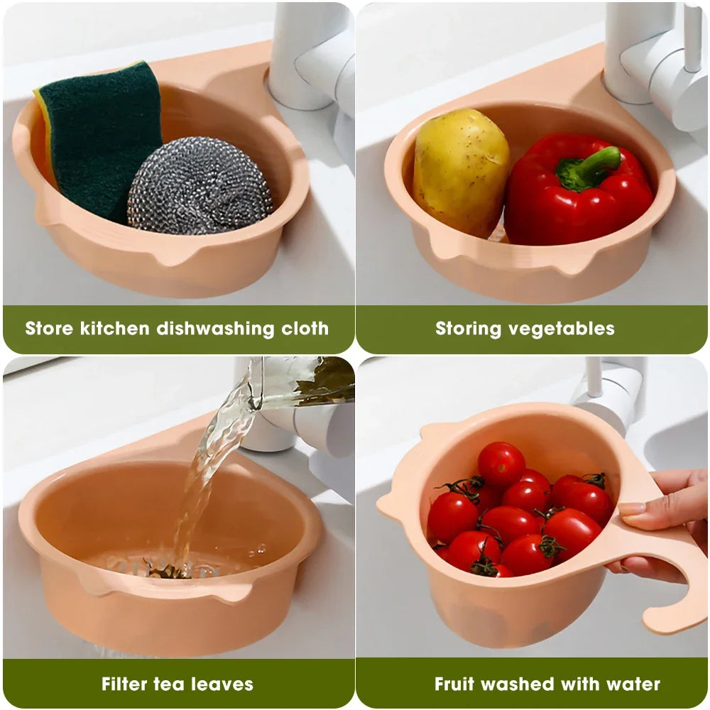 Kitchen Sink Drain Basket Multifunctional Cat Shape Faucet Filter Basket Shelf