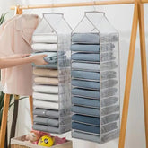 eprolo hanging wardrobe storage bag organizer for pants, socks, T-shirts, and underwear in a closet.