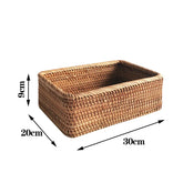 Hand-woven rattan wicker basket by eprolo for fruit, tea, snacks, or bread, showcasing a natural, rustic design.