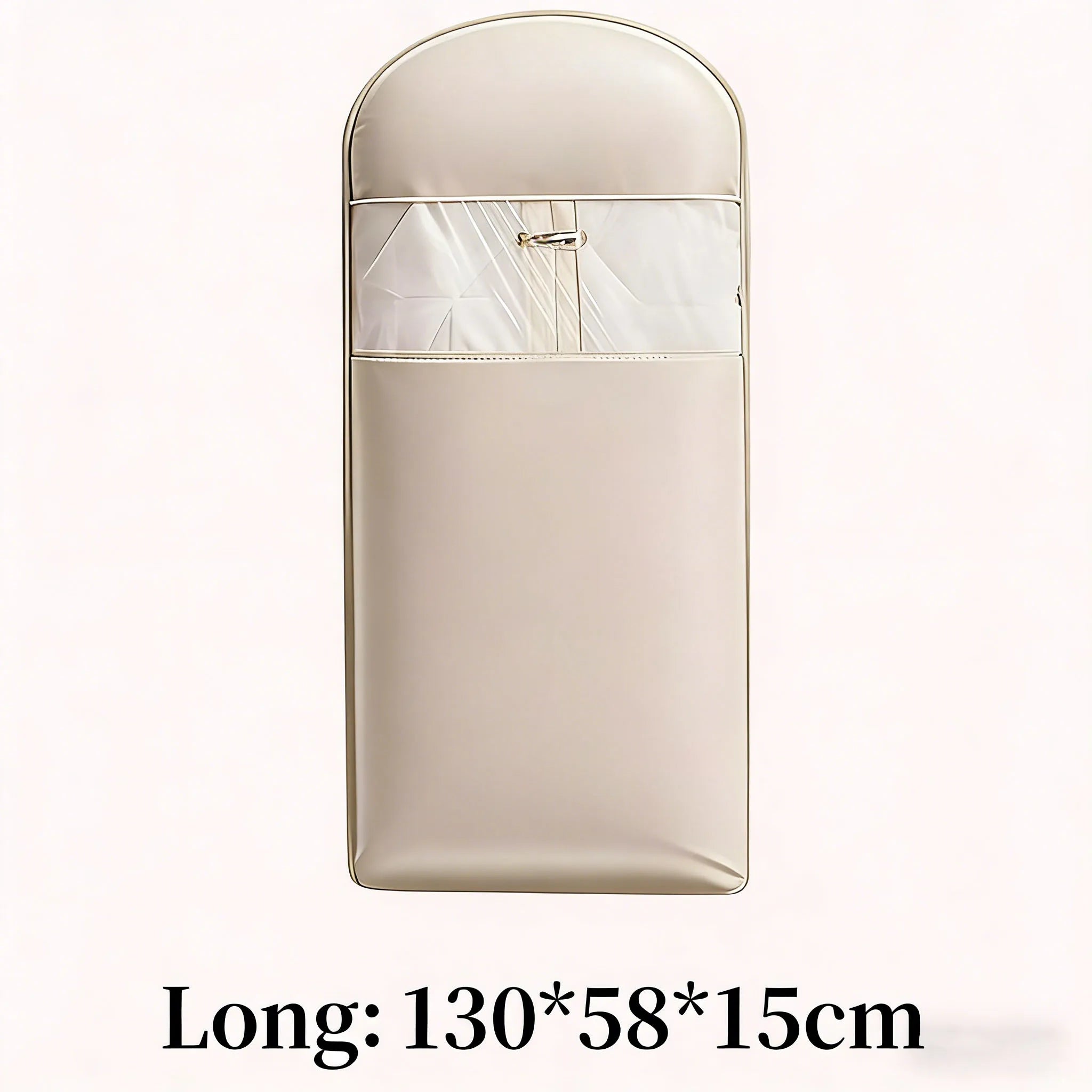 Beige Compression Hanging Bag, Durable Zipper for Winter Clothes