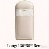 Beige eprolo compression hanging bag with durable zipper for winter clothes, designed for space-saving storage and organization.