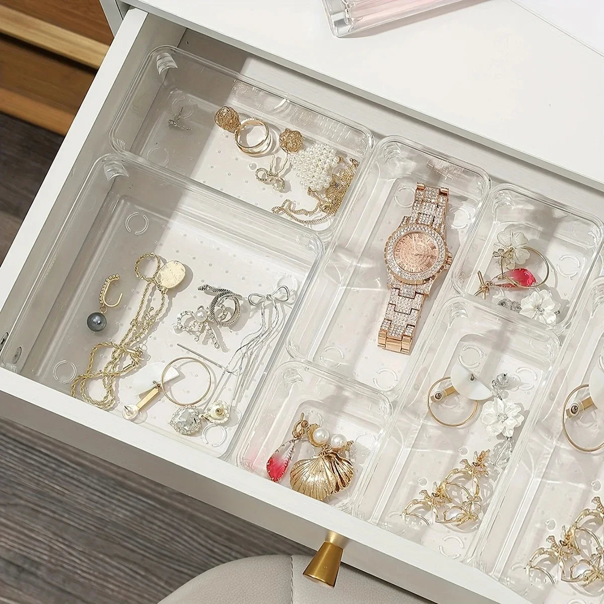 7PCS/Set Desk Drawer Organizers Set Plastic Bathroom Storage