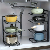 Adjustable Pot Rack Organizer Kitchen Stainless Steel Pot