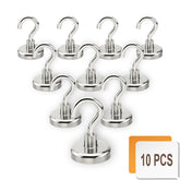 Super strong magnetic hooks with neodymium magnets from Easy Home Order, showing the powerful magnetic hooks attached to metal surfaces.