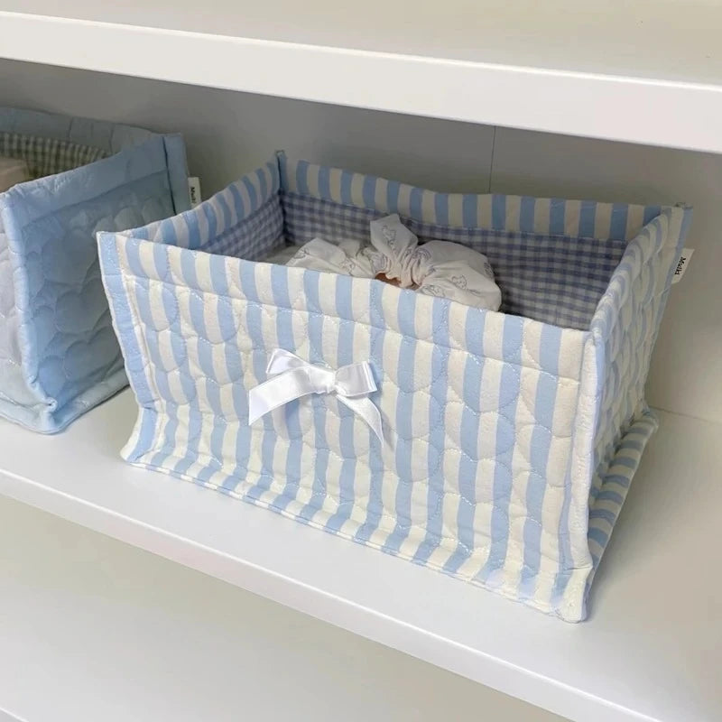 Square Storage Basket Flower Desktop Organizer Storage Basket