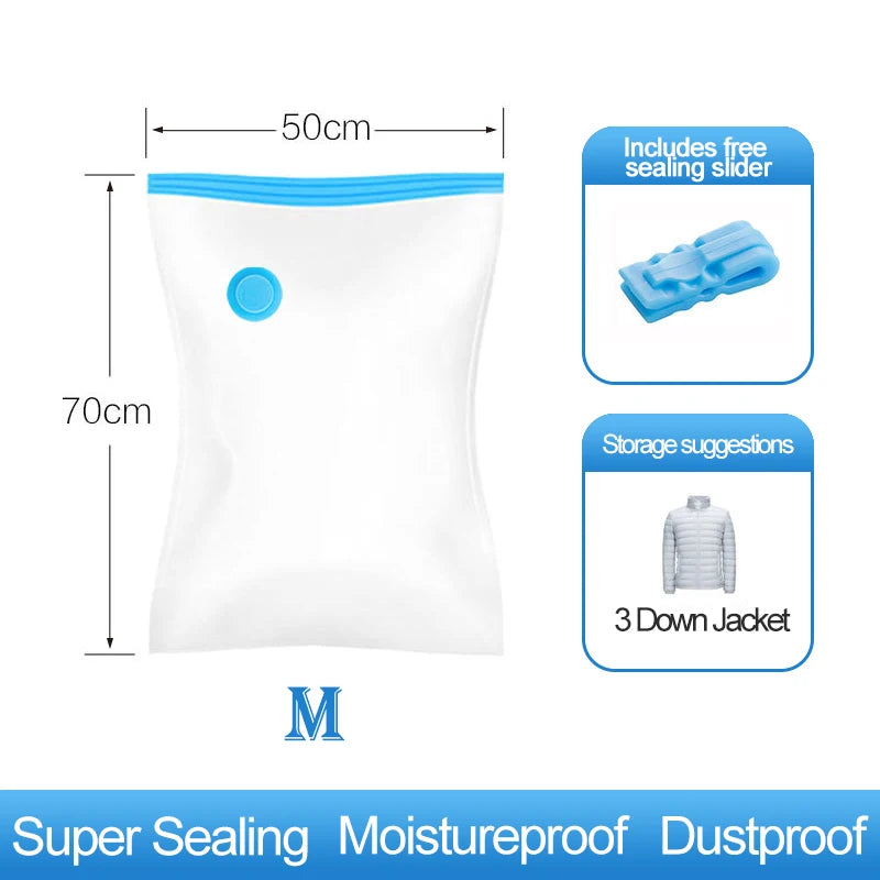 Reusable Compression Empty Bag Sealer Clothes Travel Packing Organizer