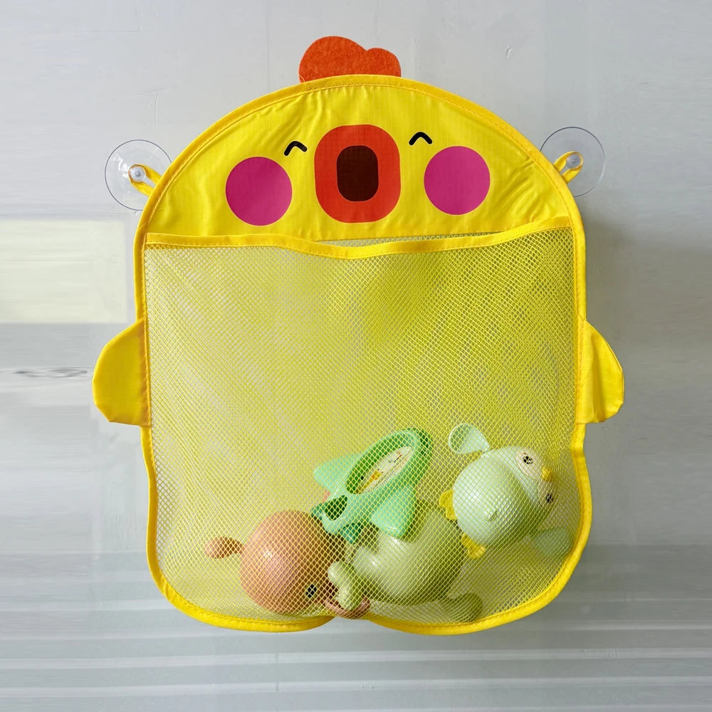 Baby Shower Toy Cute Duck Frog Net Toy Storage Bag Strong Suction Cup