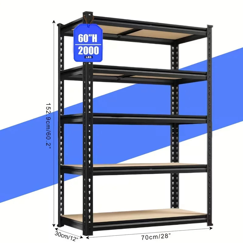 Heavy-duty eprolo garage shelving unit with 72-inch width and 60-inch height, featuring durable steel construction and 2000LBS capacity