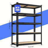 Heavy-duty eprolo garage shelving unit with 72-inch width and 60-inch height, featuring durable steel construction and 2000LBS capacity
